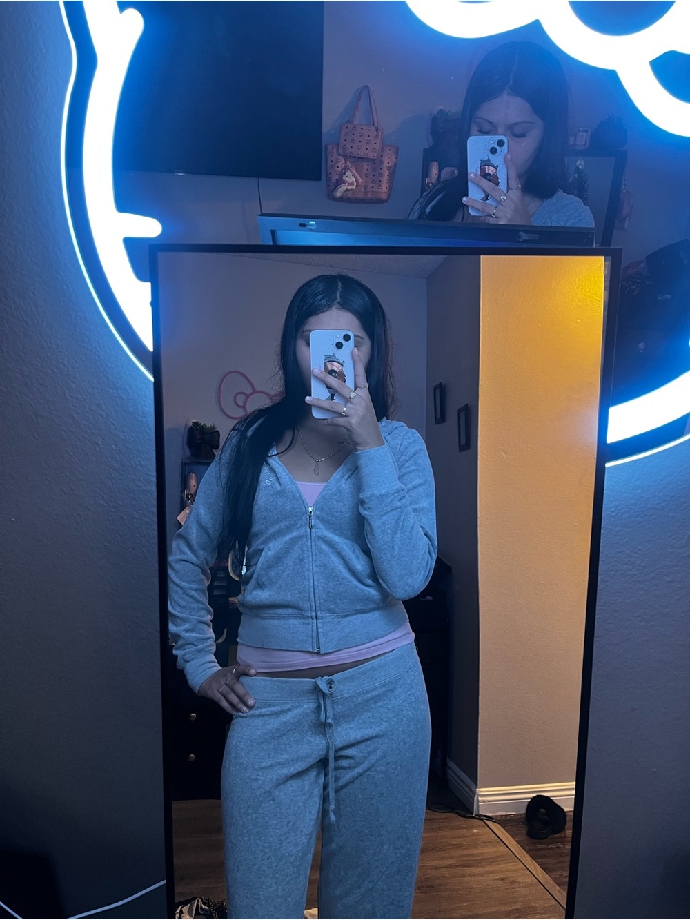 juicy couture!! Gray Zip-Up Hoodie and Sweatpants Set